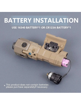 MAWL C1 replica laser verde, laser IR, torcia, led IR  nero/tan