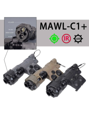 MAWL C1 replica laser verde, laser IR, torcia, led IR  nero/tan