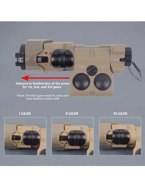 MAWL C1 replica laser verde, laser IR, torcia, led IR  nero/tan