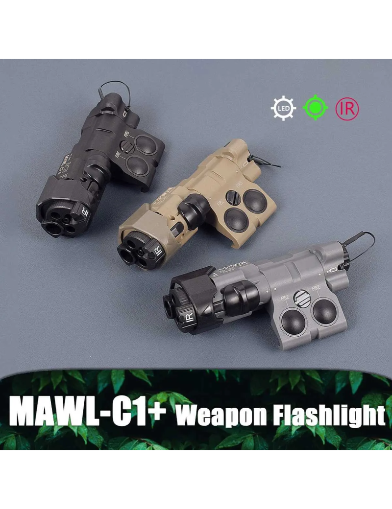 MAWL C1 replica laser verde, laser IR, torcia, led IR  nero/tan