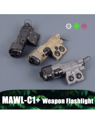 MAWL C1 replica laser verde, laser IR, torcia, led IR nero/tan