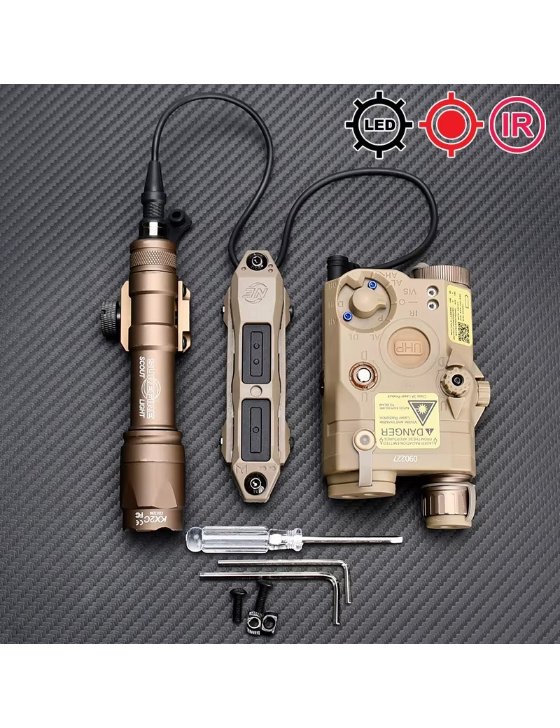 WADSN PEQ-15 Laser + Torcia M600C con Doppio Remoto