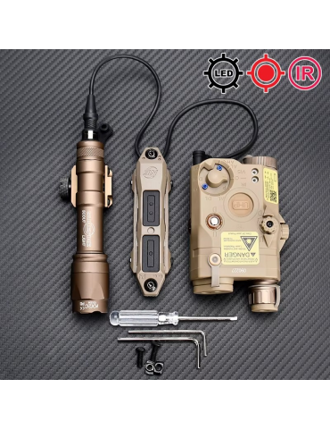 WADSN PEQ-15 Laser + Torcia M600C con Doppio Remoto